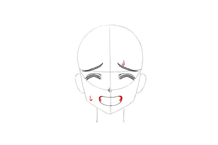 画短发女孩漫画-尴尬表情的画法
