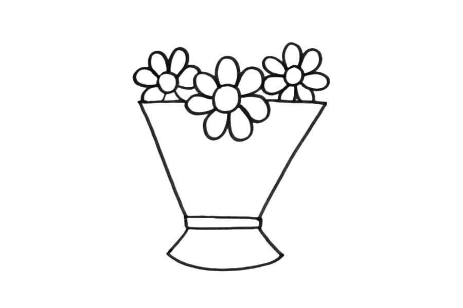 漂亮的花束怎么画