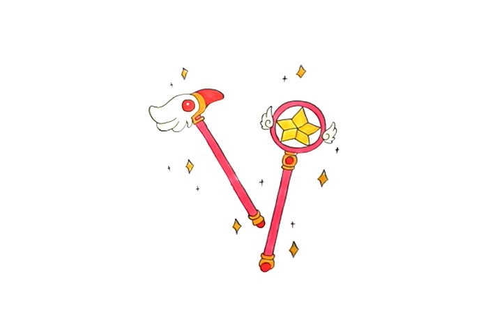 百变小樱魔法棒怎么画