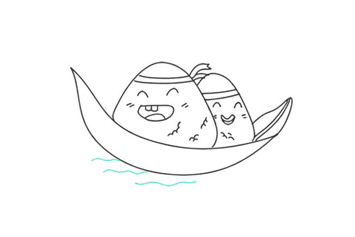 如何画卡通粽子