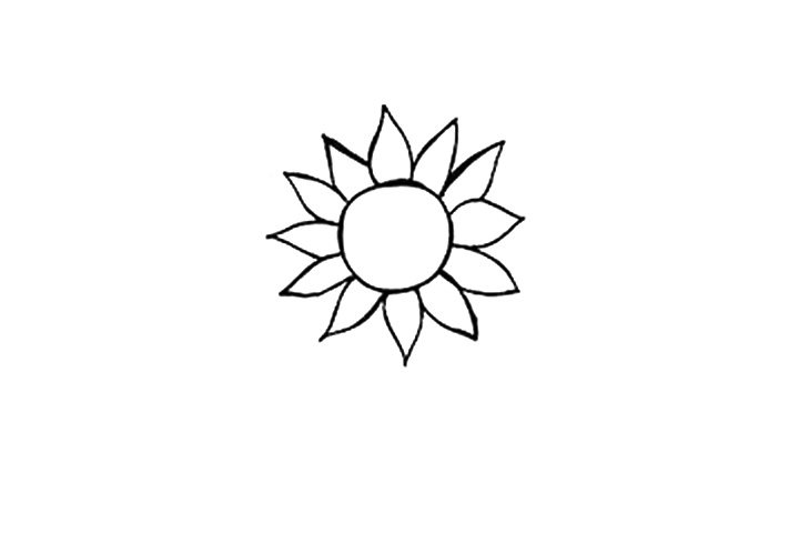 向日葵简笔画画法图解