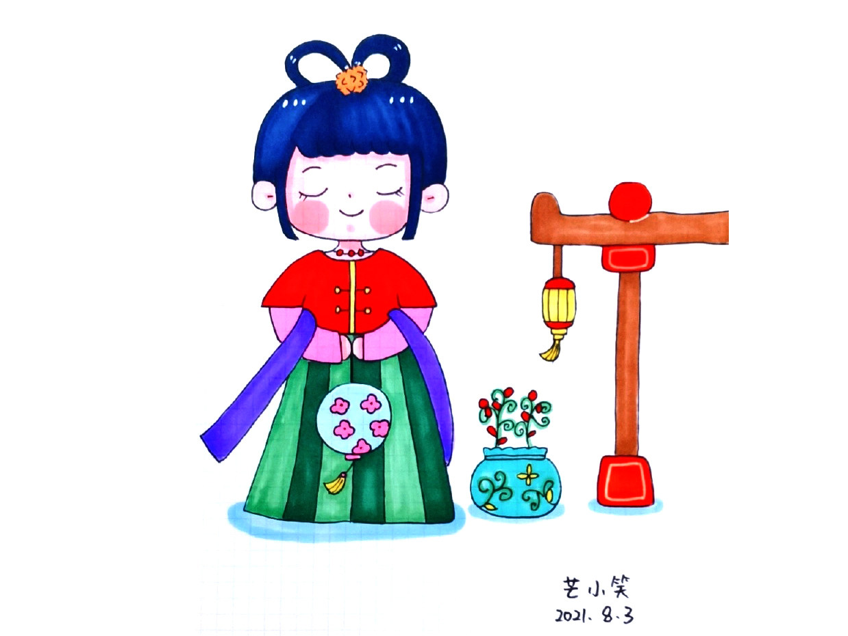 古装可爱人物简笔画图片