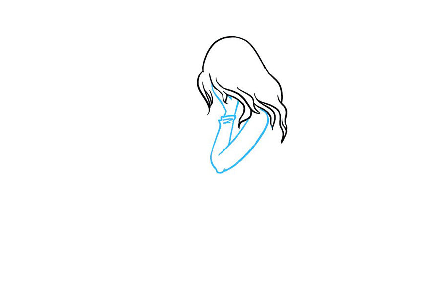 如何画一个伤心哭泣的女孩