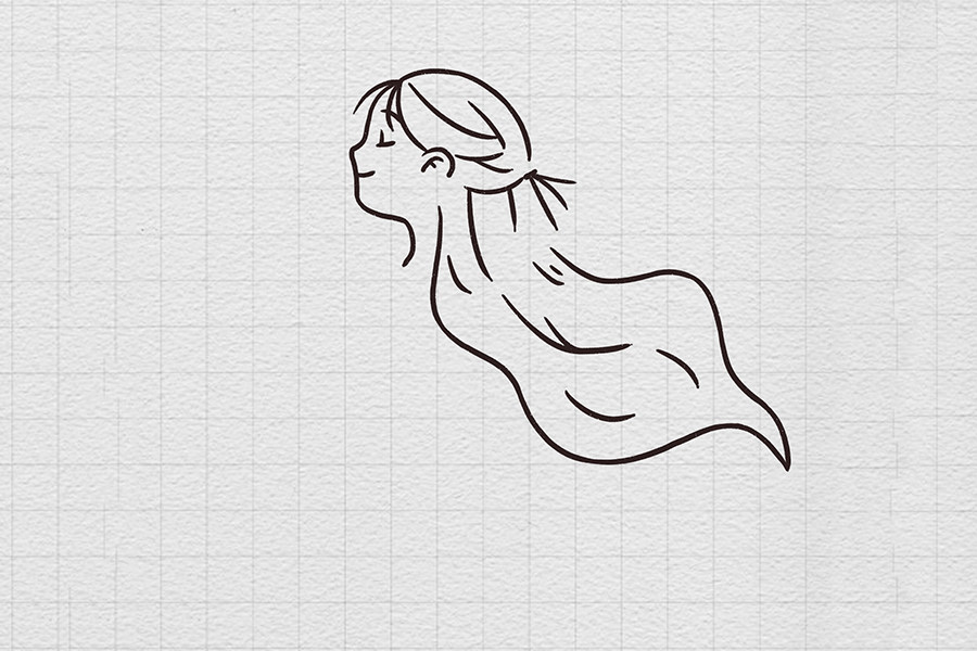 美少女头像简笔画怎么画