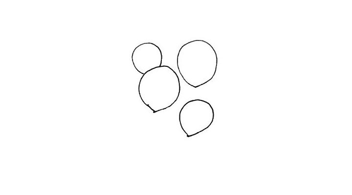 彩色气球简笔画画法步骤