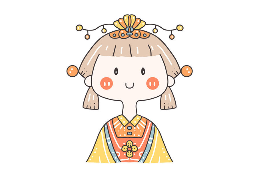 古风简笔画头像 小朋友们都爱画的古风小女孩简笔画图片