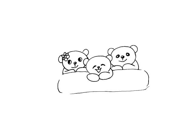 小熊一家简笔画步骤详解