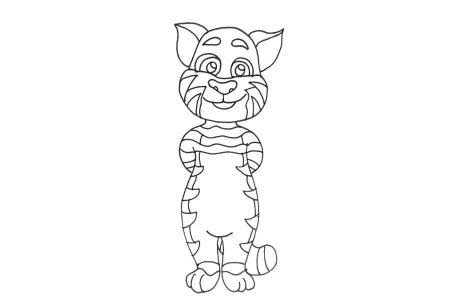 会说话的汤姆猫简笔画步骤
