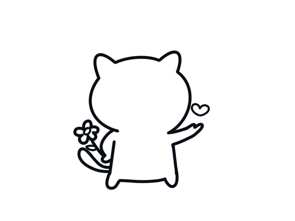 可爱的小猫简笔画步骤