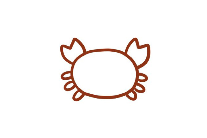 简单螃蟹简笔画画法步骤