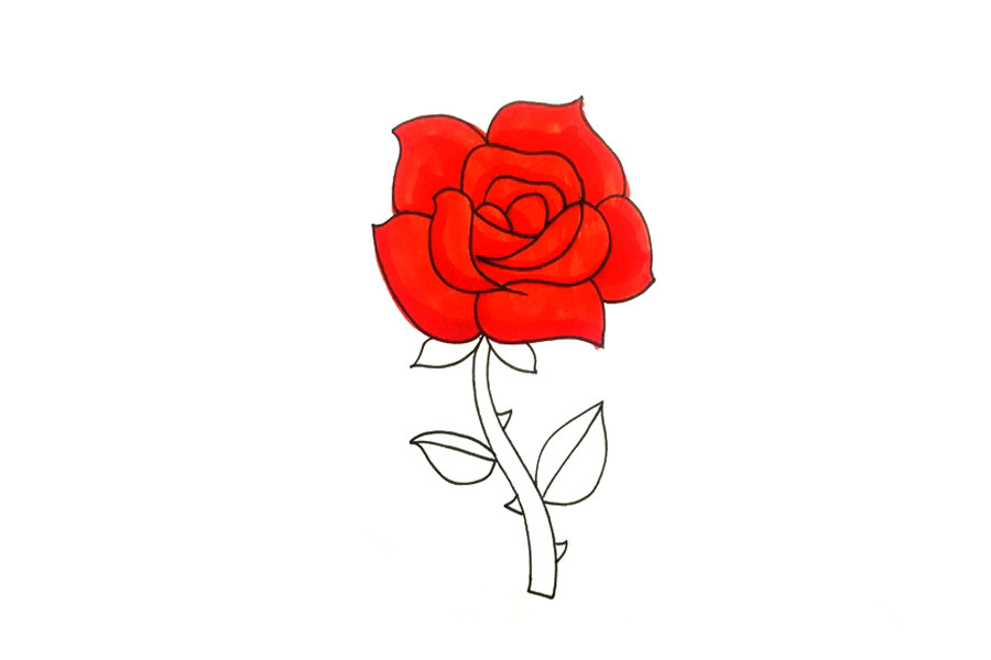 一步一步画玫瑰花简笔画