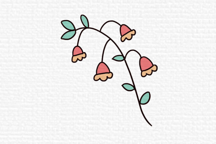 阳春三月漂亮的花朵简笔画图片