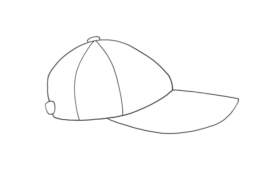 鸭舌帽简笔画步骤