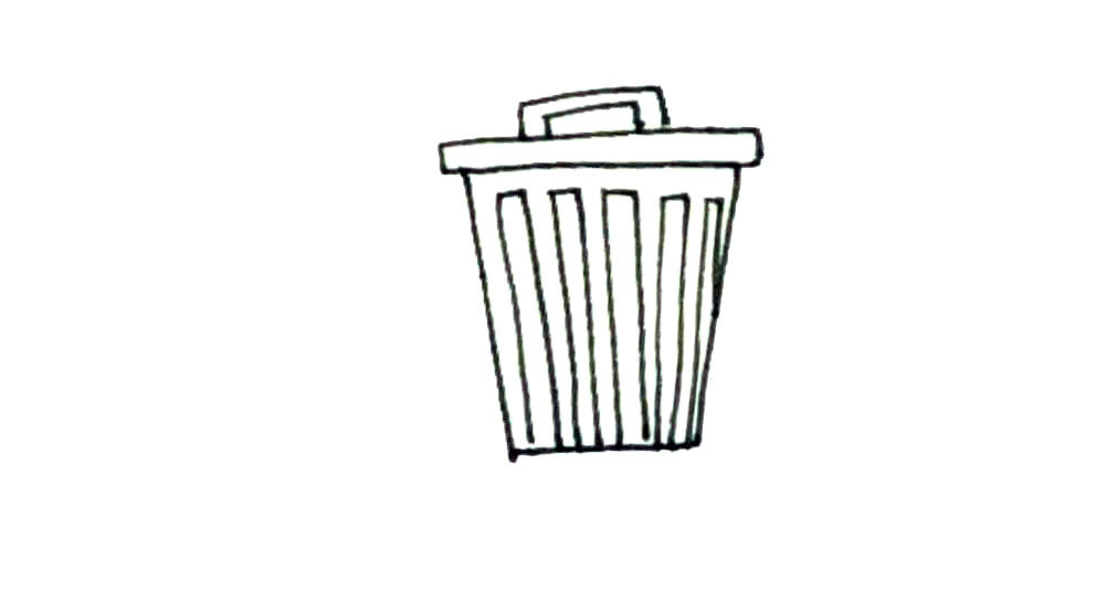 垃圾桶简笔画画法步骤