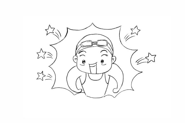 洪荒之力美少女傅园慧简笔画