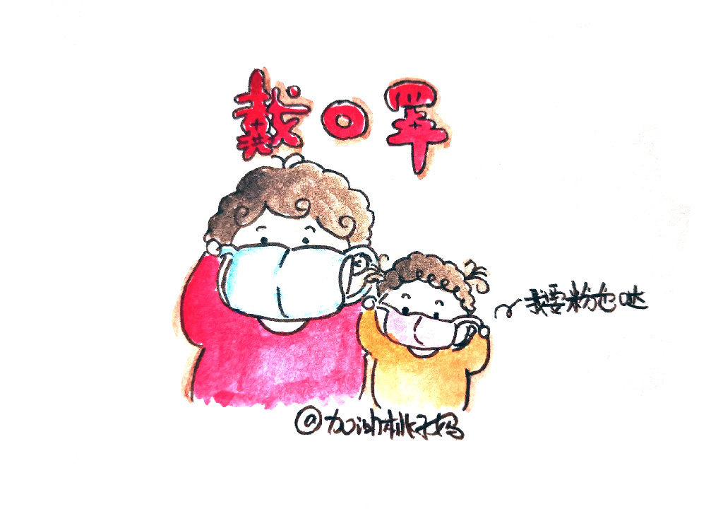 科学预防肺炎的简笔画