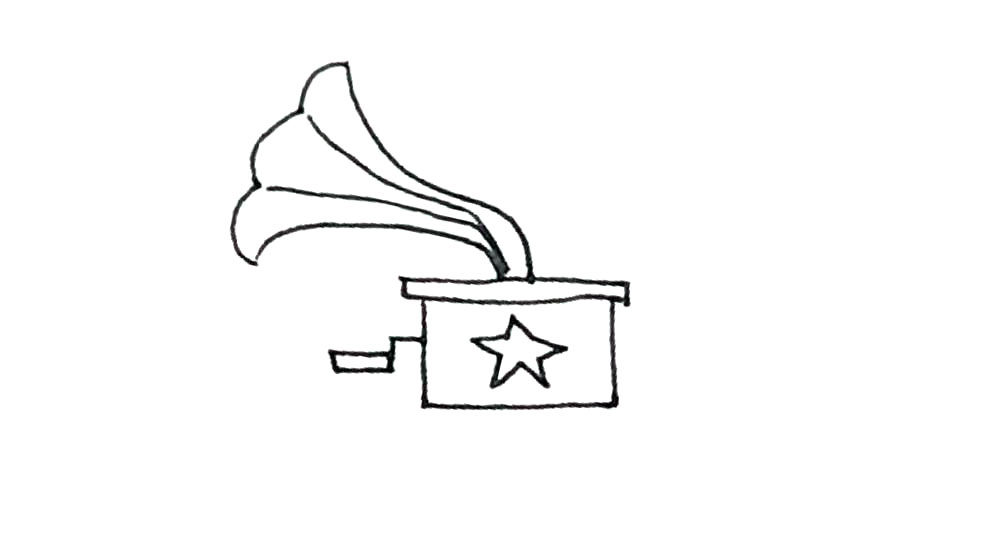 留声机简笔画画法步骤