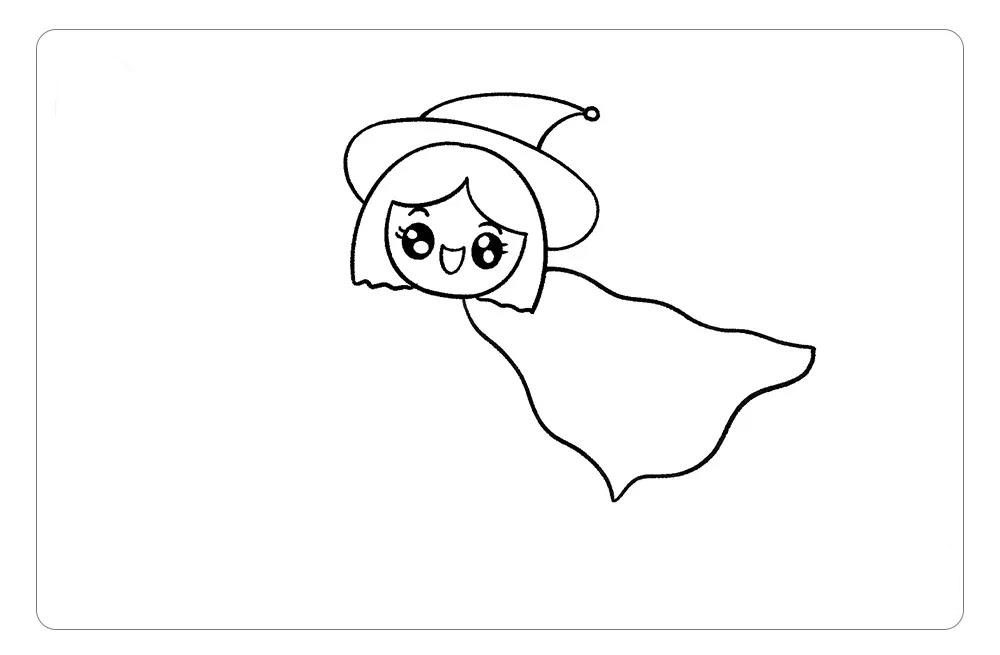 万圣节画个可爱的小女巫