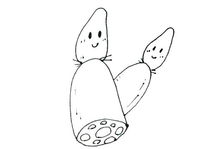 莲藕简笔画画法详解