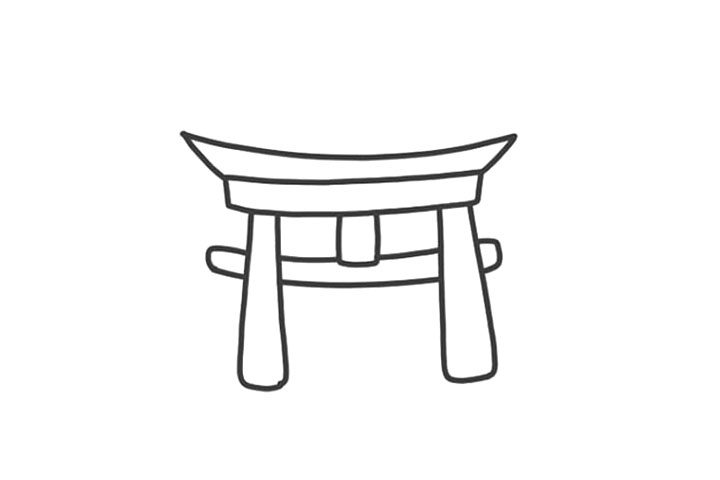 世界著名建筑鸟居简笔画步骤