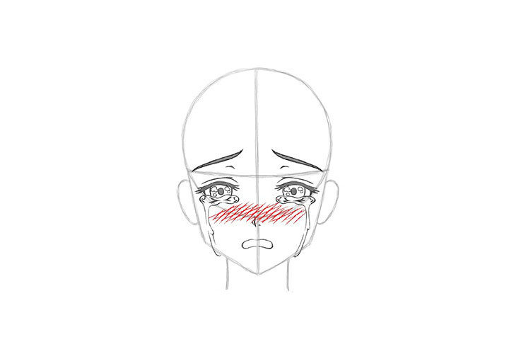画短发女孩漫画-害怕表情的画法