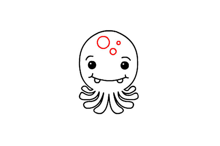 如何画可爱章鱼宝宝