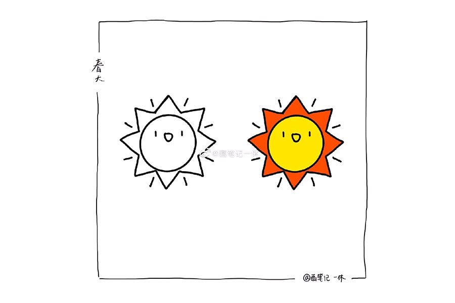 一组春天素材简笔画