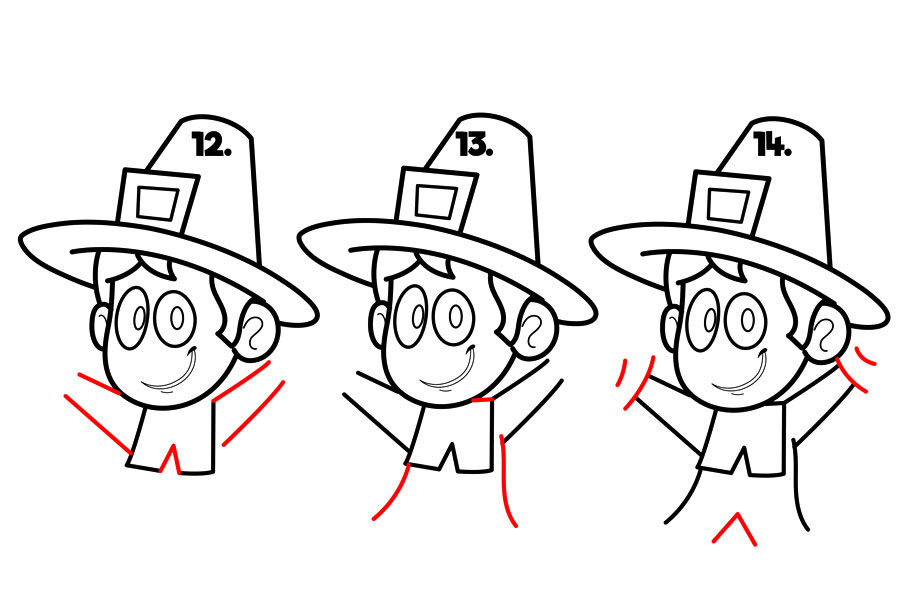 9张穿西装戴帽子的卡通小男孩简笔画步骤- 简笔画图片大全网