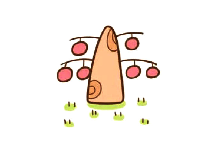 超简单果树怎么画