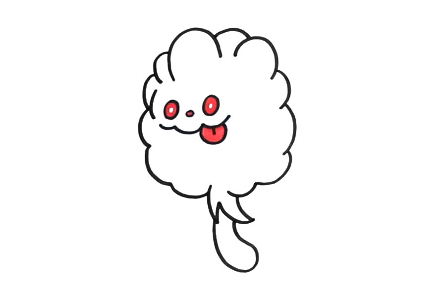 绵绵泡芙简笔画画法步骤