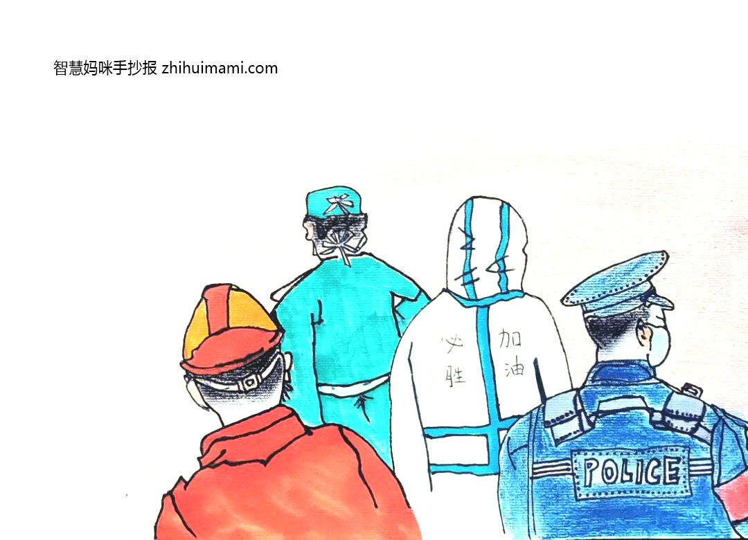 关于抗击疫情的简笔画图片