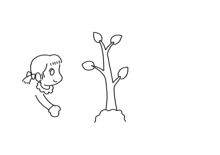 植树快乐简笔画步骤