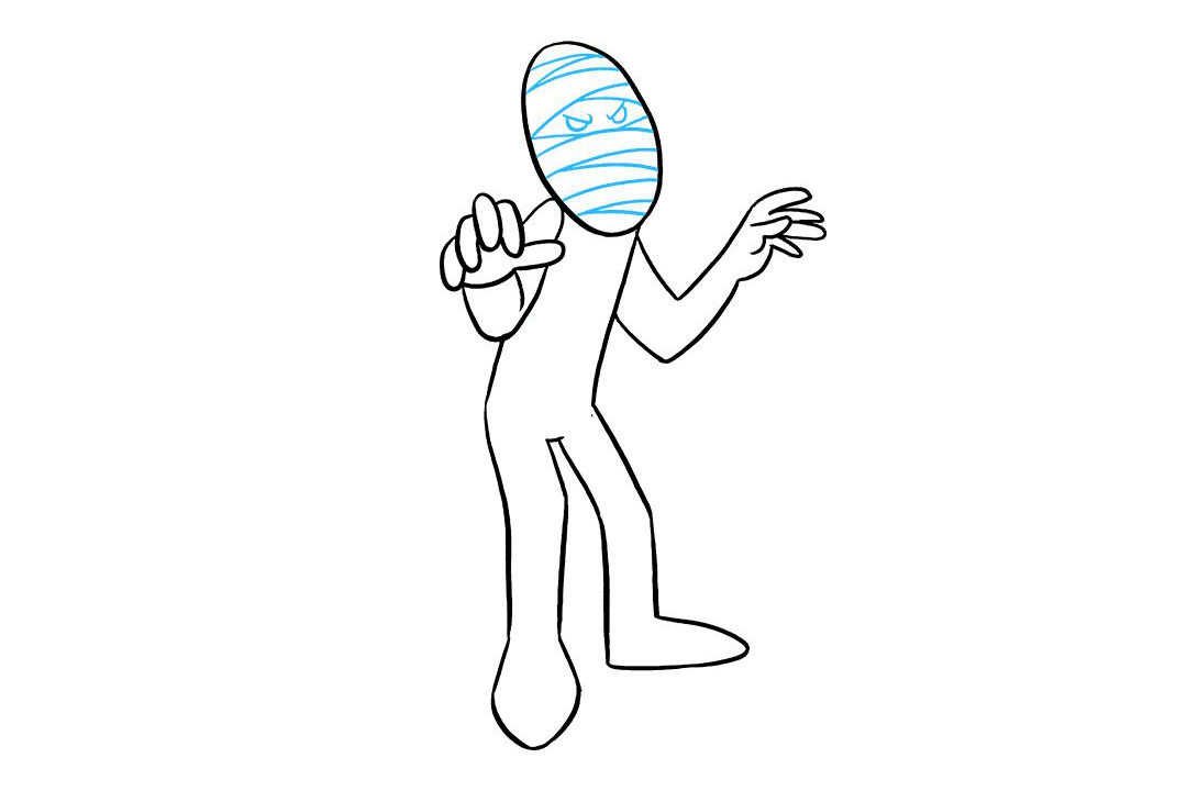 如何画木乃伊简笔画