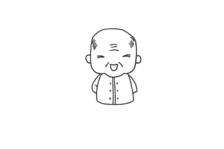 拐杖的老爷爷简笔画步骤