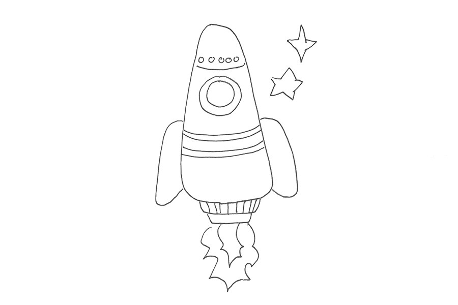 宇宙飞船简笔画画法步骤