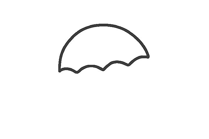 彩虹雨伞简笔画画法教程