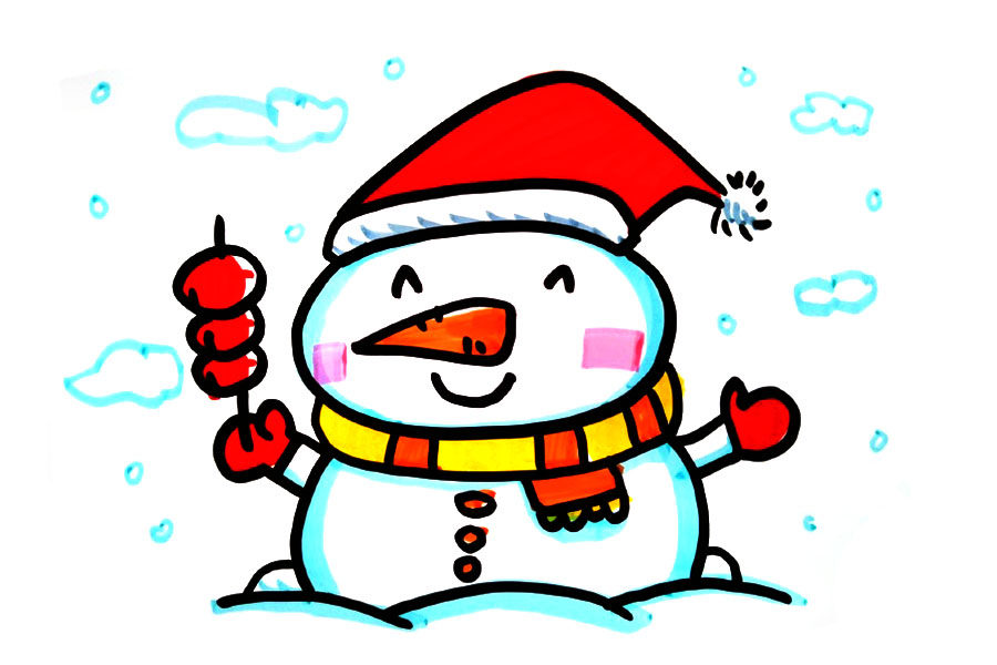 六张可爱的雪人简笔画图片