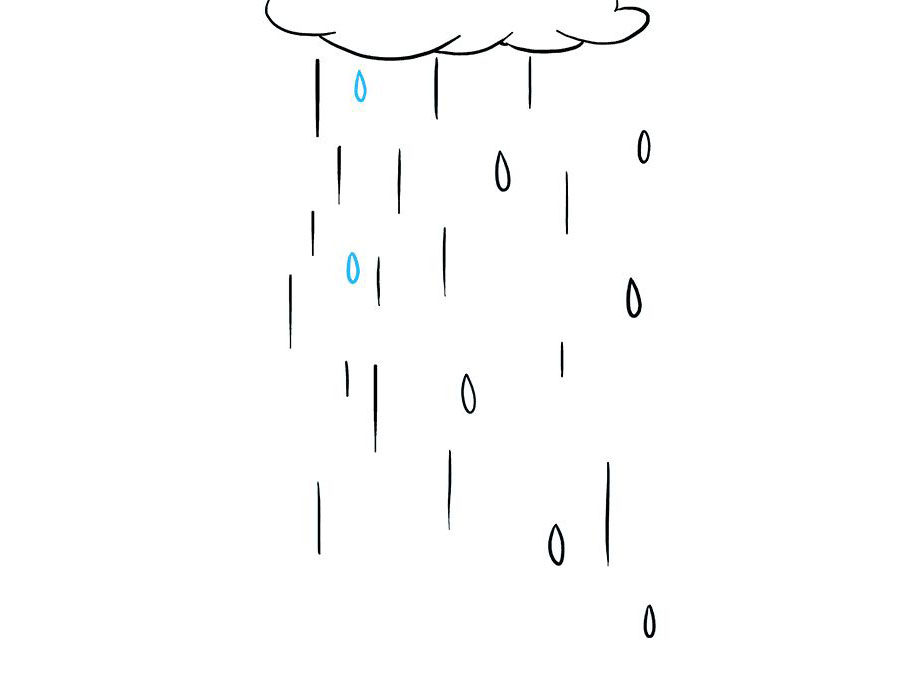 怎么画下雨天