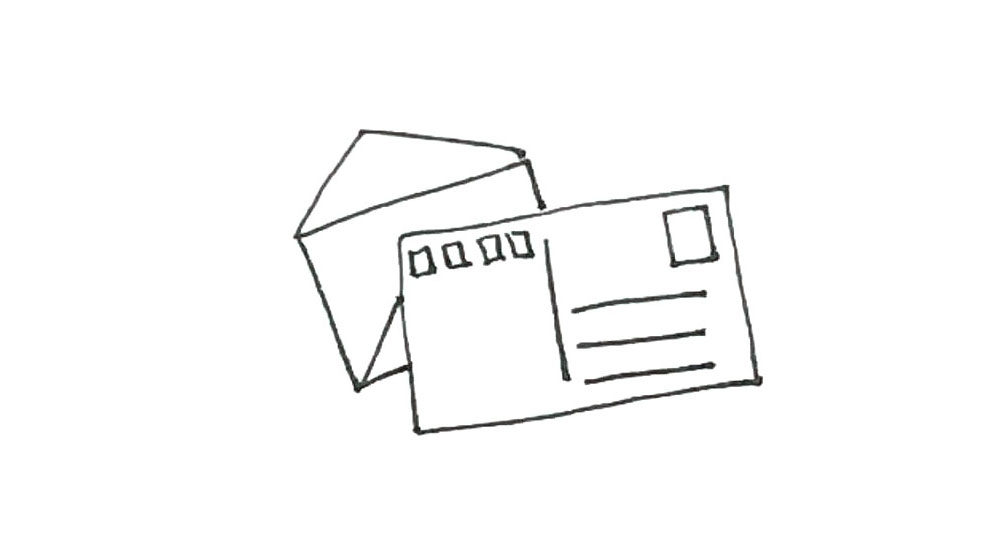明信片简笔画画法步骤
