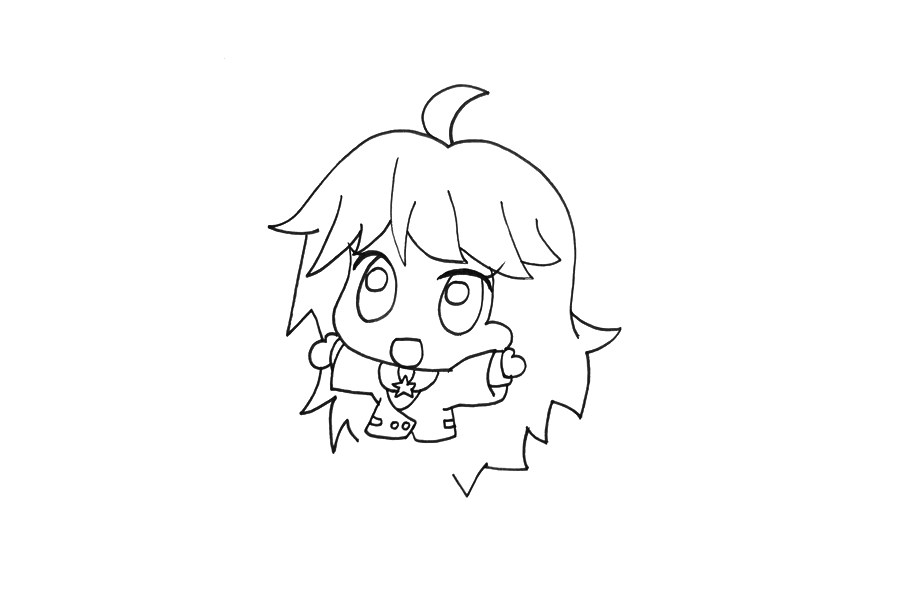 超萌漫画小女孩简笔画画法