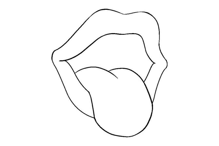 如何画嘴巴和舌头