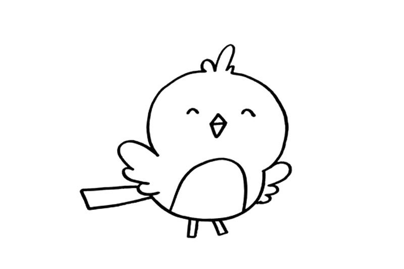 快乐飞翔的小鸟简笔画画法步骤
