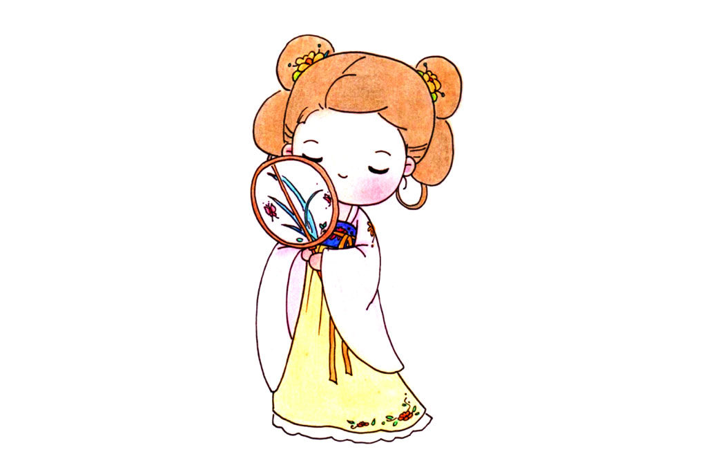 汉服小女孩简笔画画法步骤