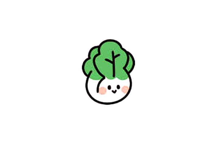可爱的蔬菜大白菜简笔画