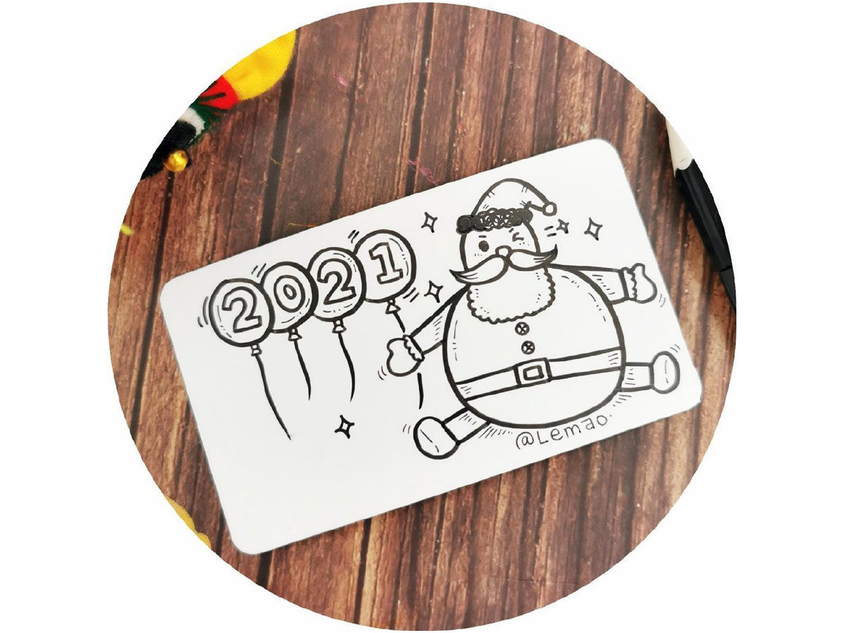 2021圣诞元旦简笔画图片