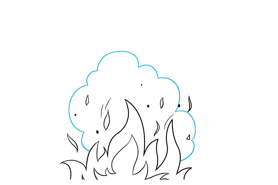 消防安全绘画-火焰和烟雾