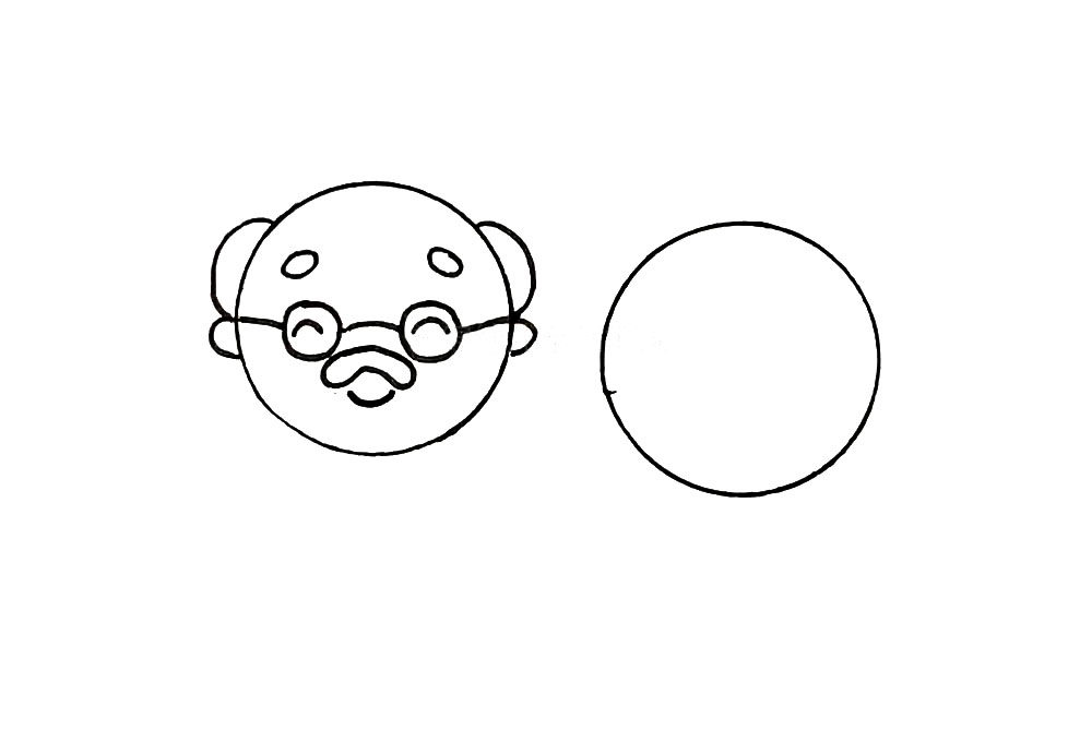 重阳节画幅慈祥的老人简笔画