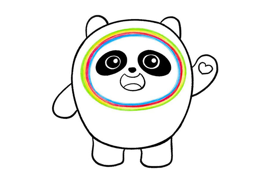 教你画可爱的冰墩墩简笔画