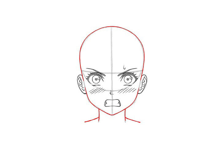 画短发女孩漫画-生气表情的画法