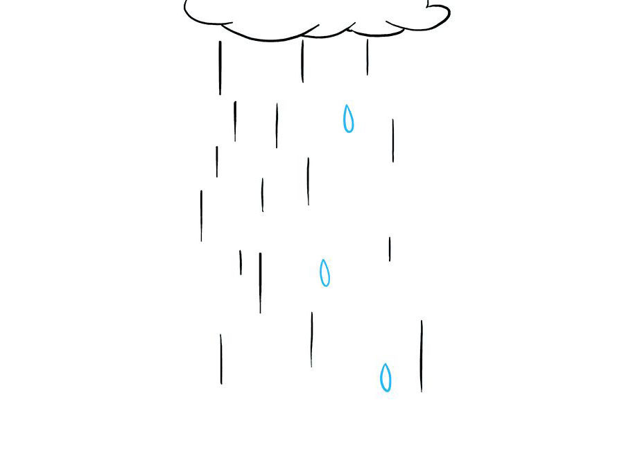 怎么画下雨天